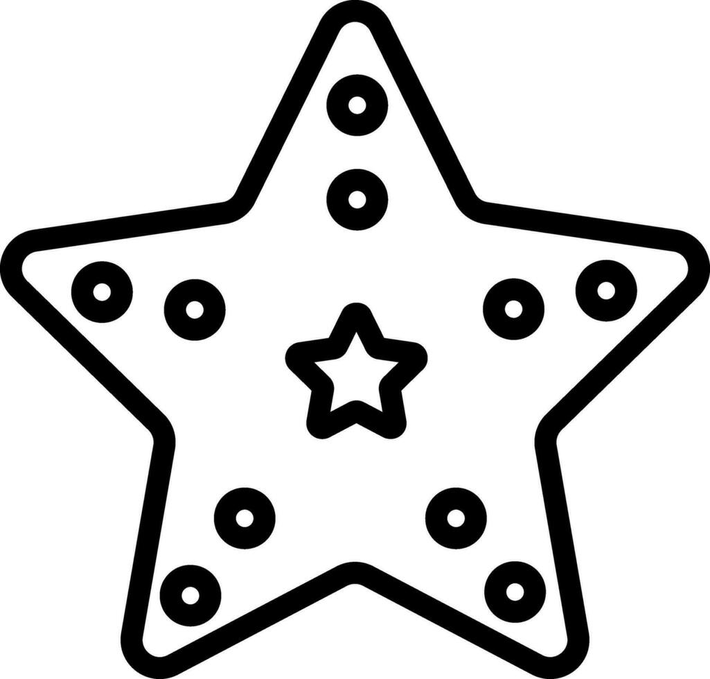 Line Art Illustration of Starfish Icon. vector