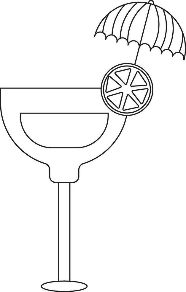 Illustration of Drink Glass With Umbrella Icon. vector