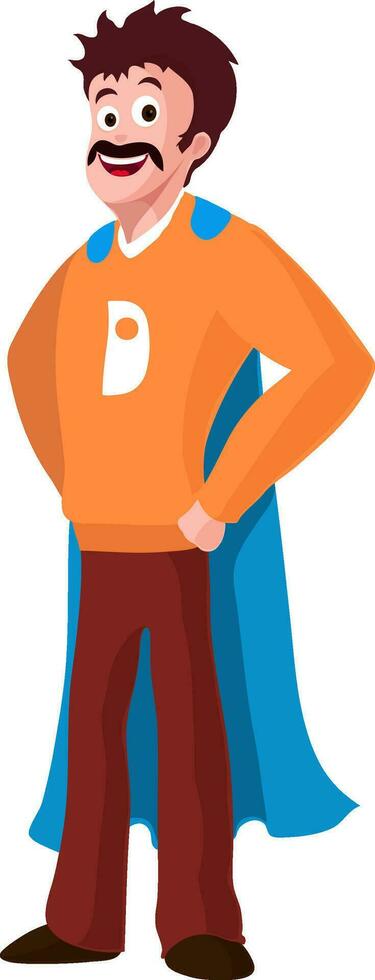 personaje de joven hombre en súper héroe traje. vector