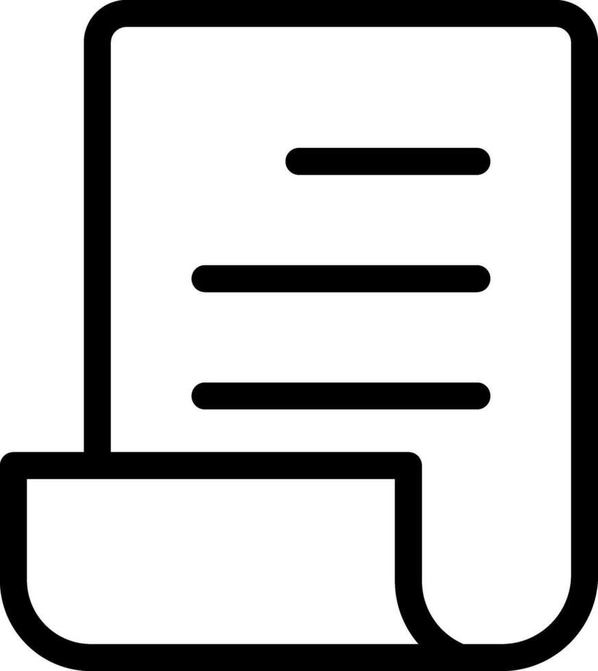 Scroll Paper Icon In Black Outline. vector