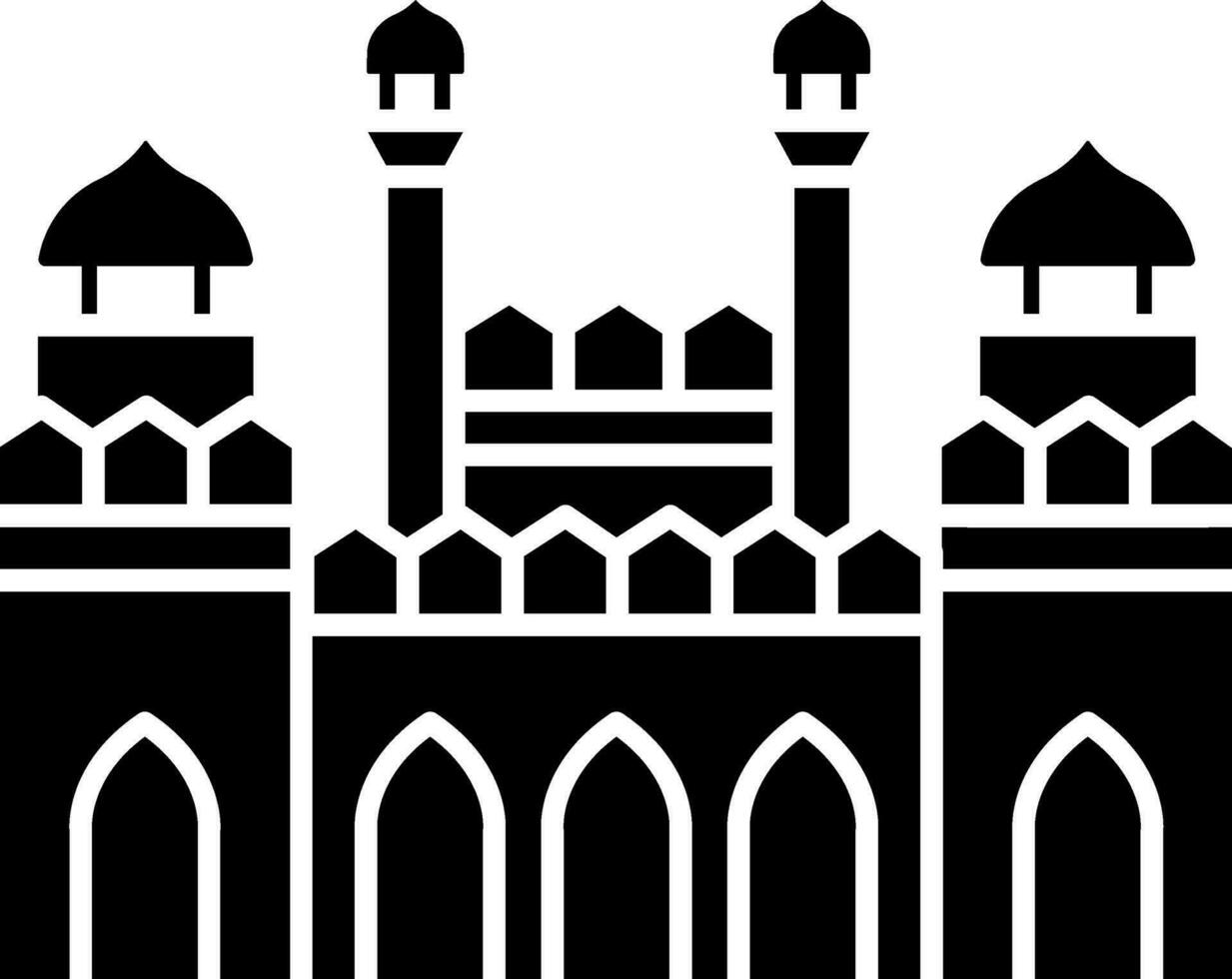 Black and White red fort icon in flat style. vector