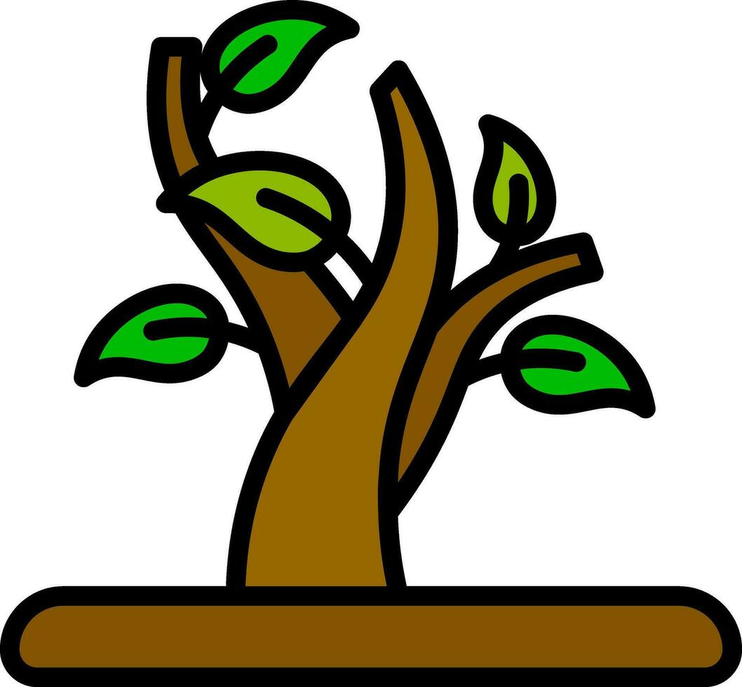 Tree or plant cutting icon in brown and green color. vector