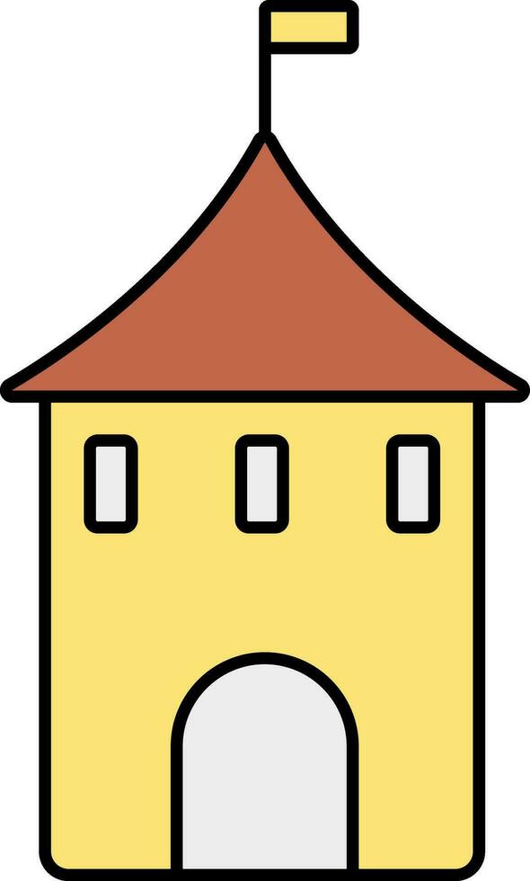 casa icono en marrón y amarillo color. vector