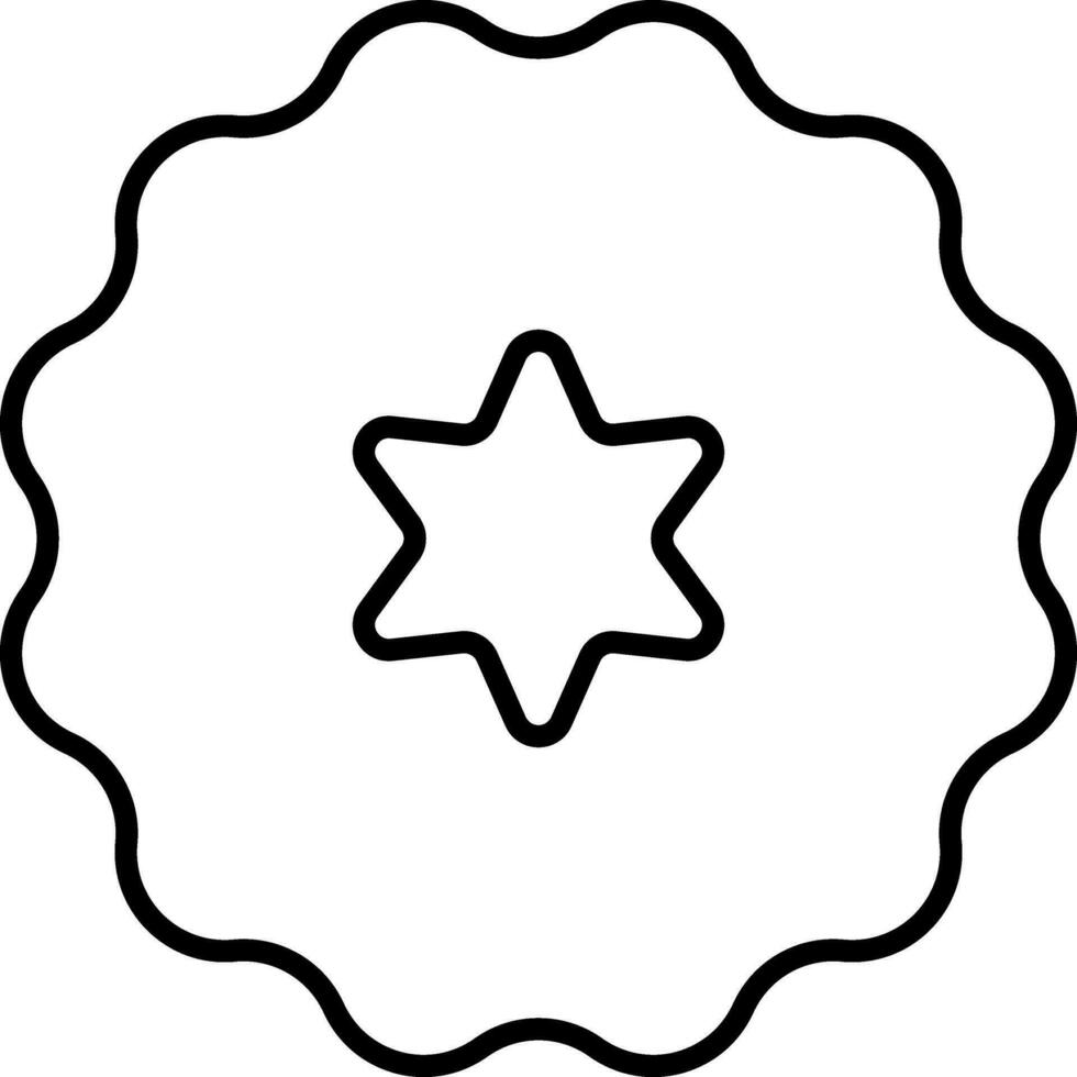 Star Seal Stamp Black Stroke Icon. vector