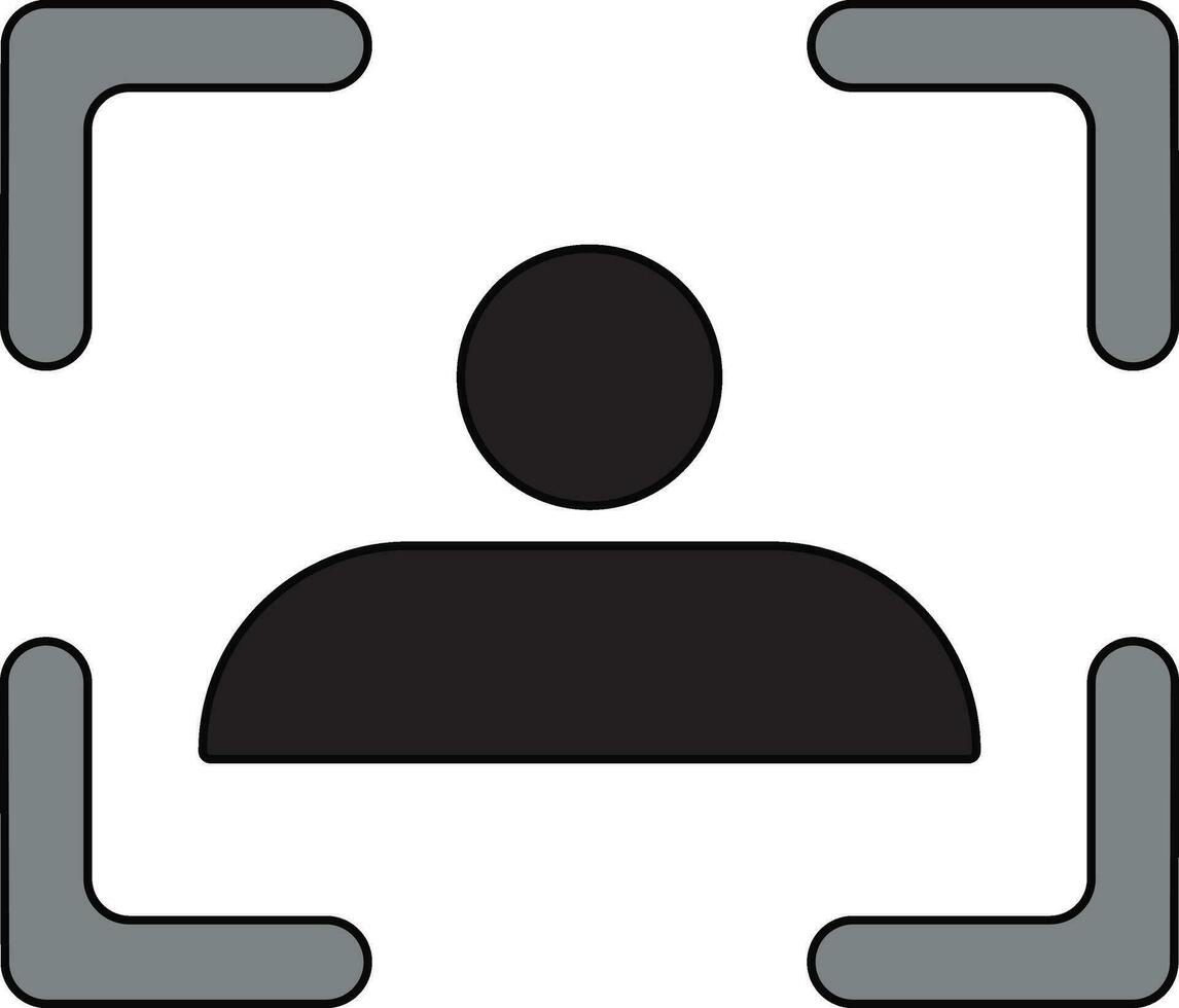 Camera portrait mode in black color. vector