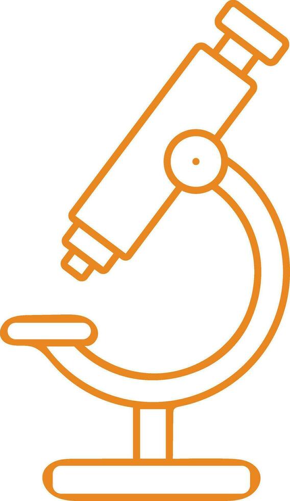Orange Thin Line Art Of Microscope Icon. vector
