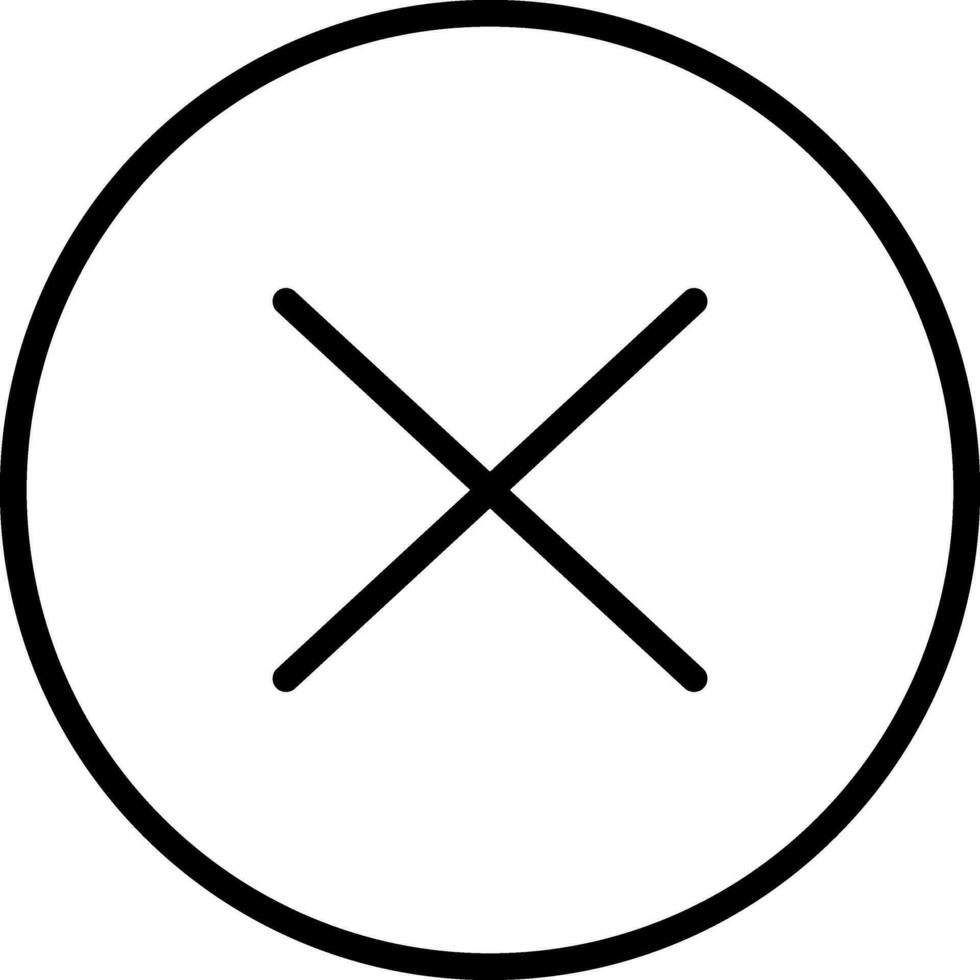 línea Arte ilustración de cruzar botón icono. vector