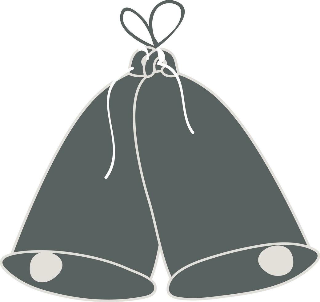 Gray bells with ribbon. vector