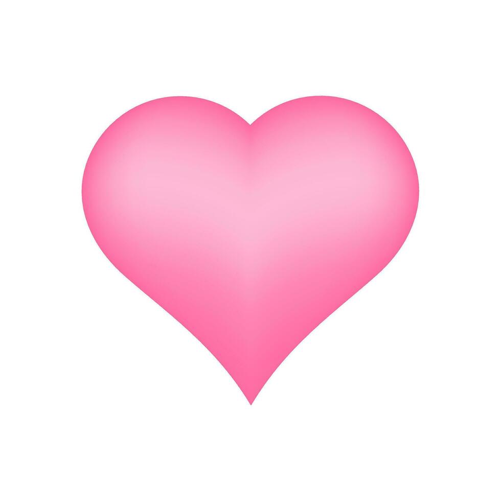 Pink heart on white background. vector