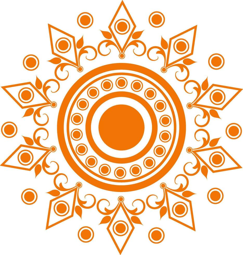 Beautiful floral pattern rangoli. vector