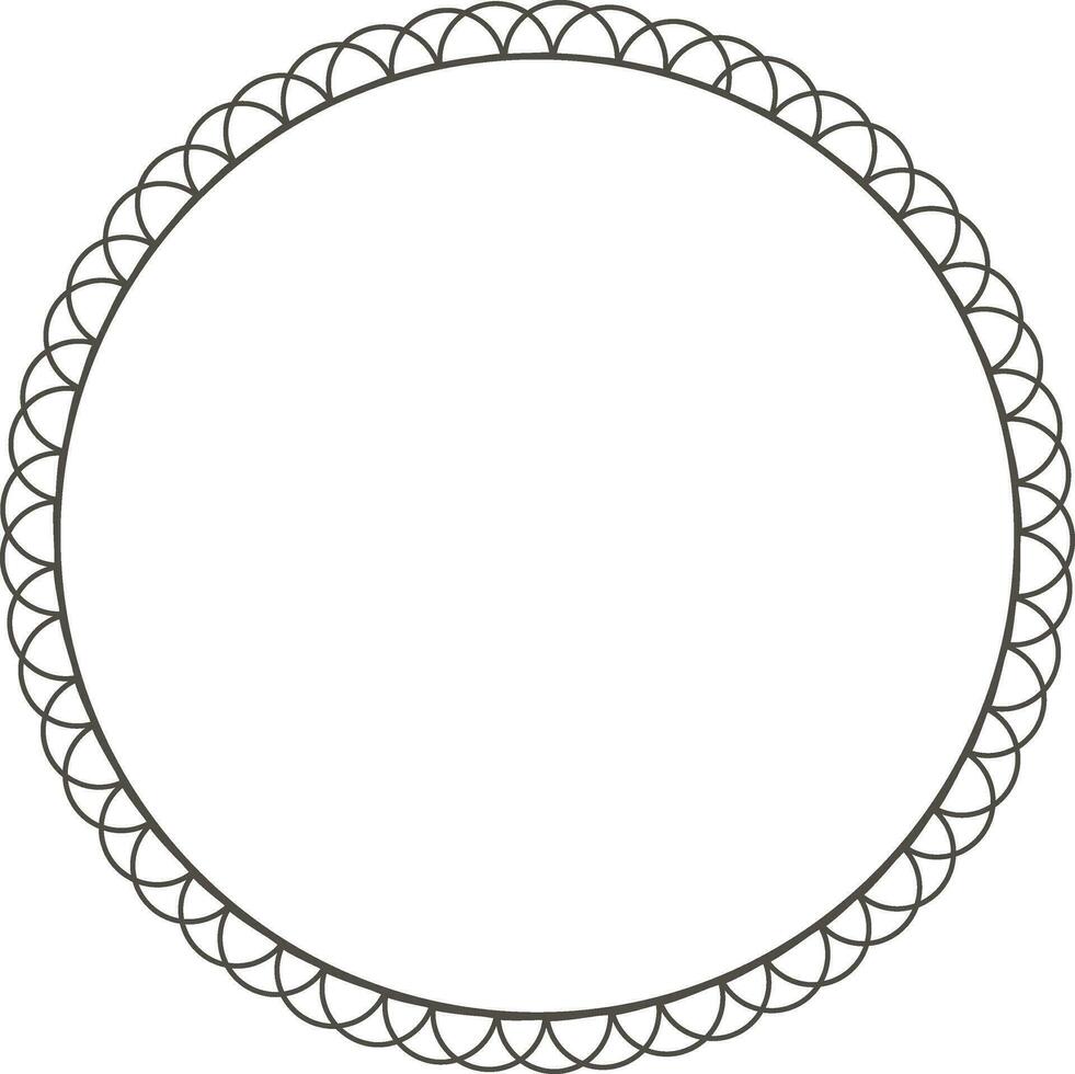 Wedding vector design black and white round frame.