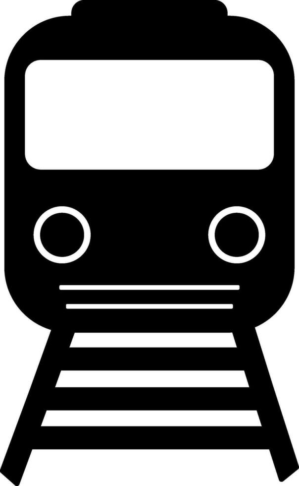 Flat black sign or symbol of a Train. vector