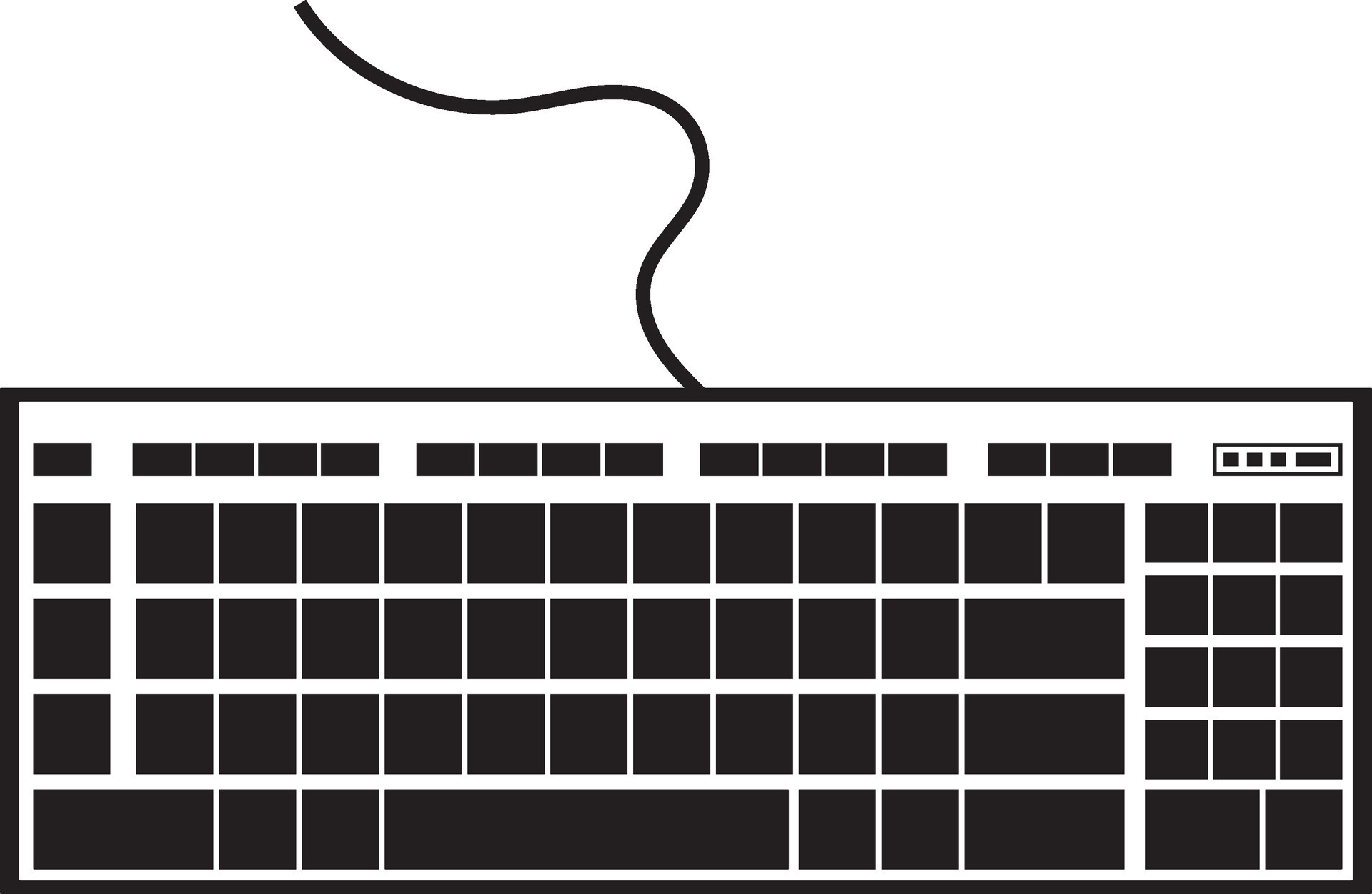 black and white keyboard in flat style. 25086408 Vector Art at Vecteezy