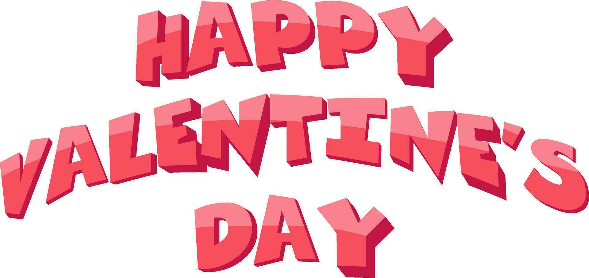 3D text design Happy Valentine's Day. vector