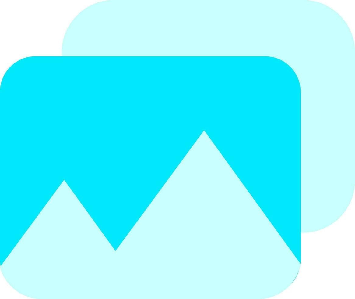 Blue Gallery or Picture icon in flat style. vector