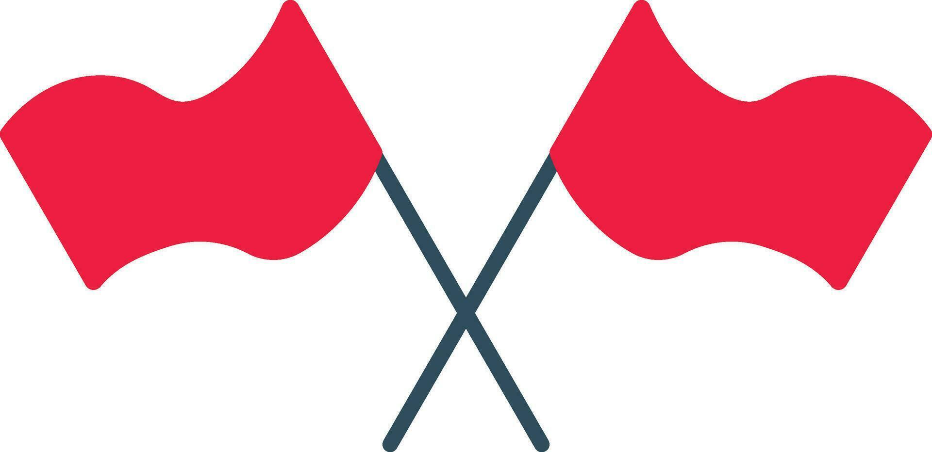 Illustration of two stand flag. vector