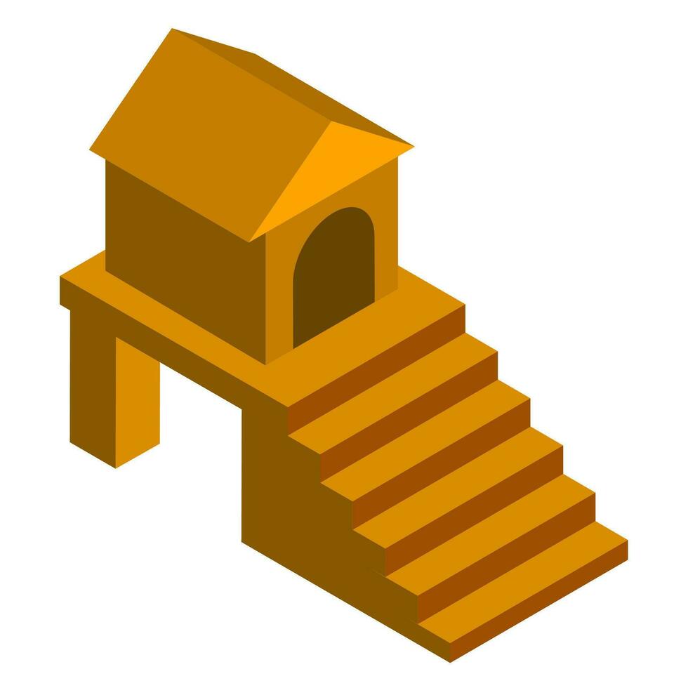 Isometric illustration of hut icon. vector