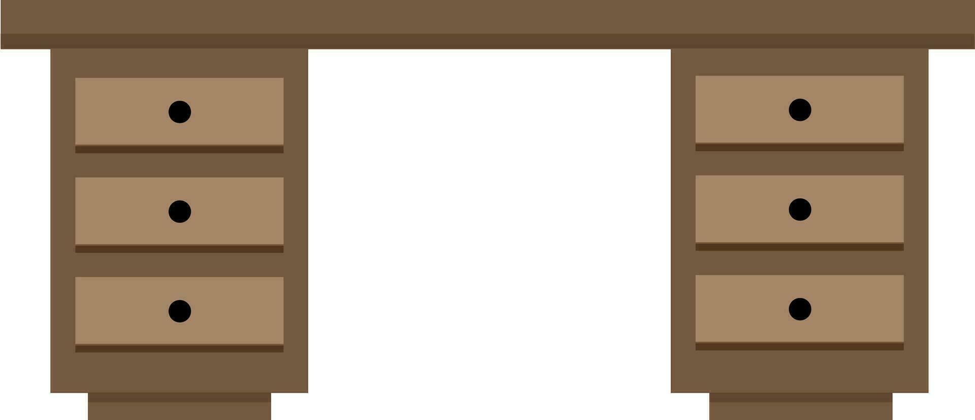 Flat illustration of desk or cabinet. vector