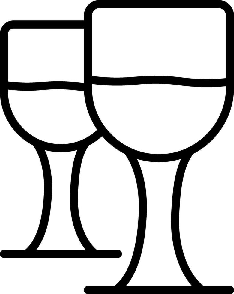 Champagne Glasses, Party and Celebration Icon, vector