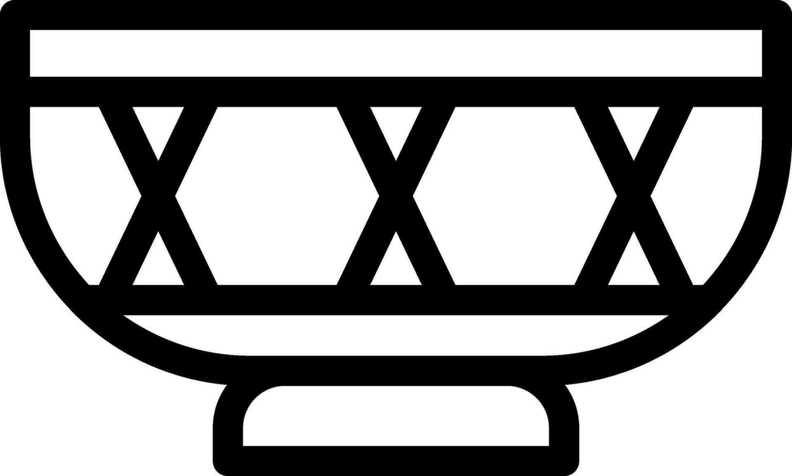 Black line art illustration of drum icon . vector