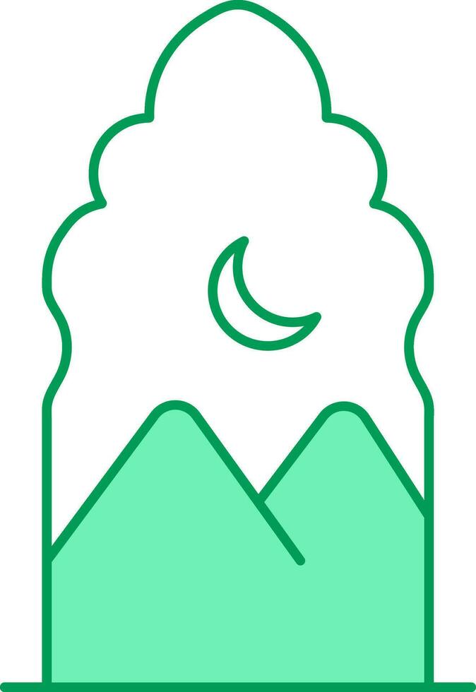 Arabic Window Icon In Green And White Color. vector