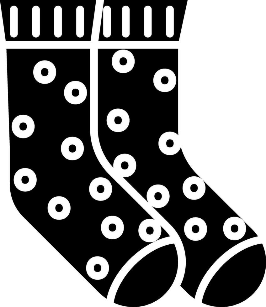 black and white Socks Icon in Flat Style. vector