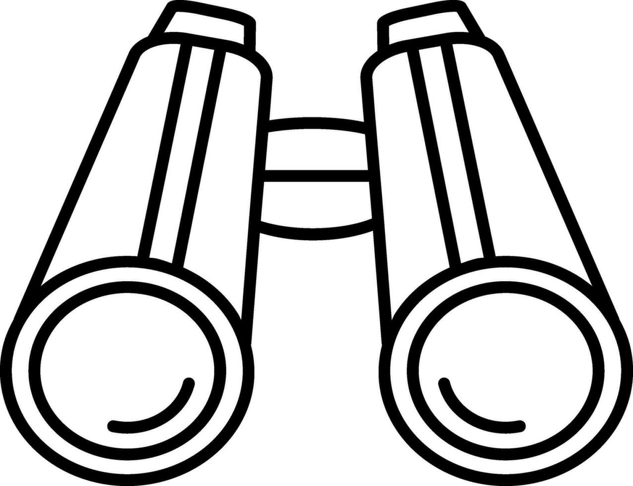 Isolated Binoculars Icon in Black Outline. vector