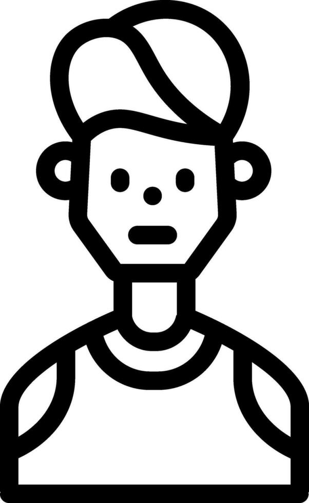 African man icon in thin line art. vector