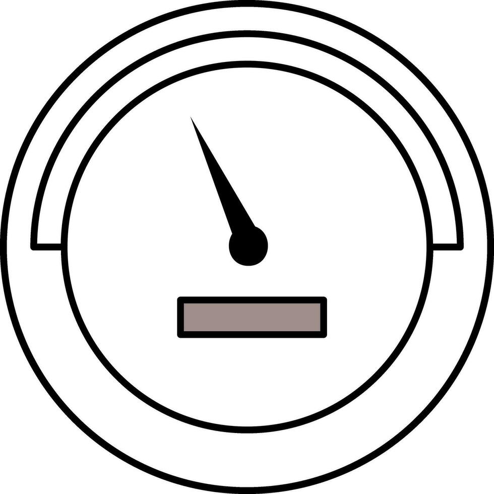 Speedometer Icon In Gray And White Color. vector