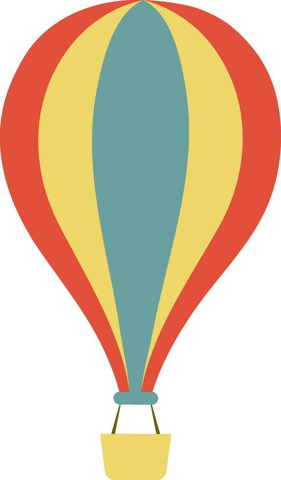Colorful hot air balloon in flat style. vector