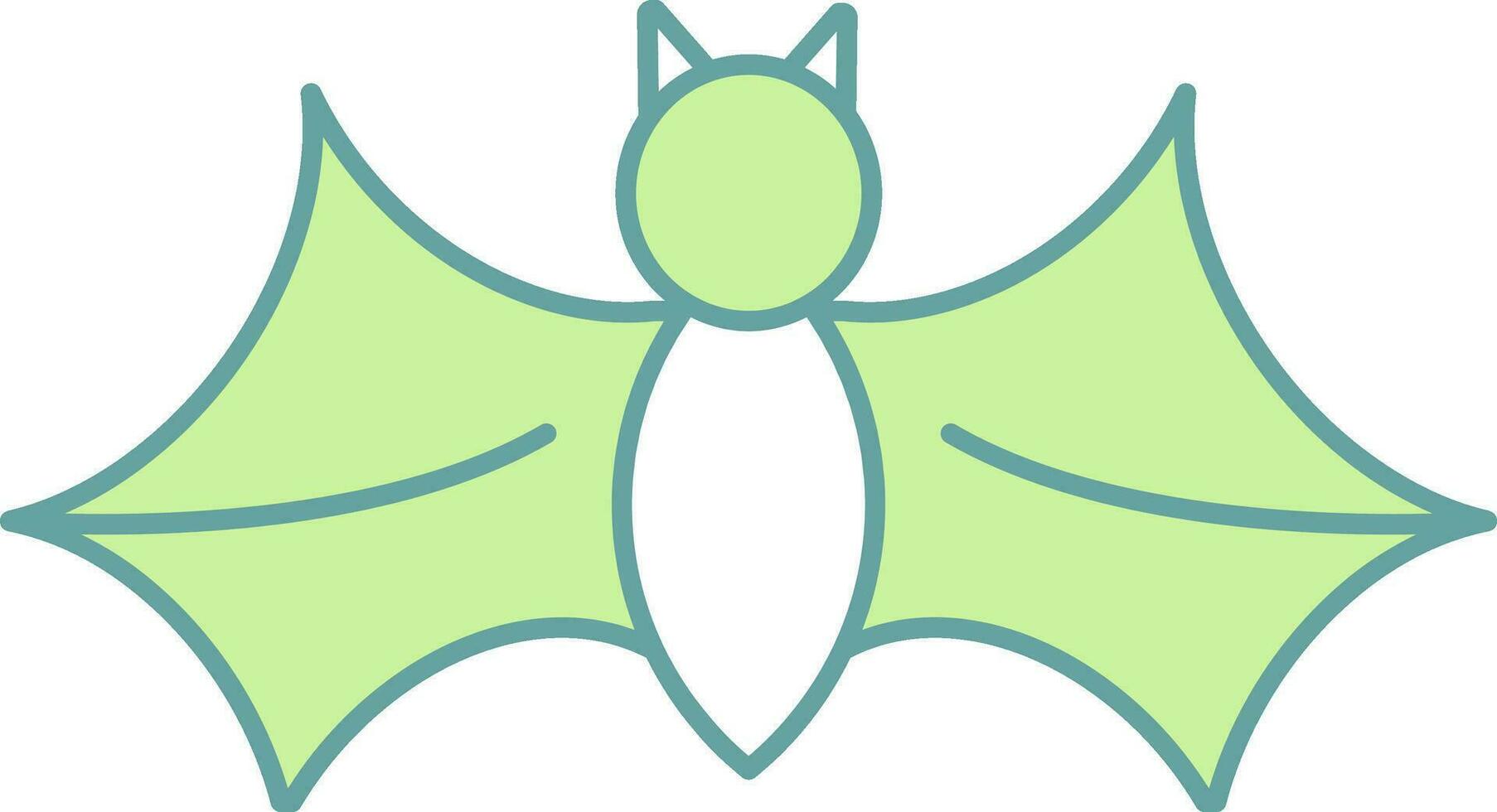 Bat Icon In Green And White Color. vector