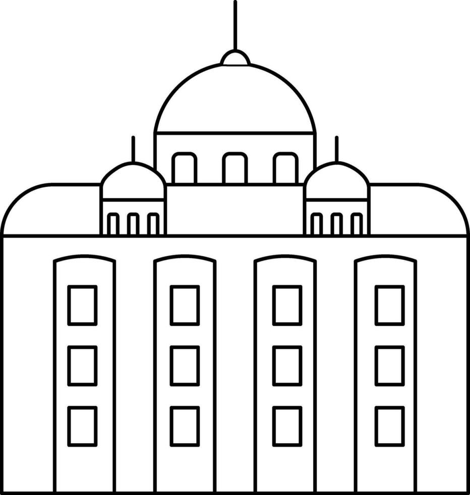 San Pedro basílica icono en negro línea Arte. vector