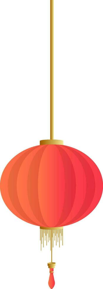 Hanging Chinese Lantern Element On White Background. vector
