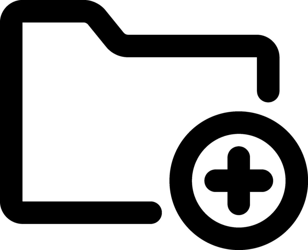 Flat style add folder icon in line art. vector