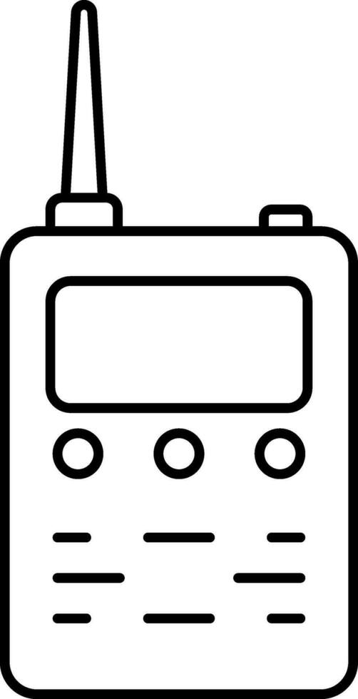 Walkie Talkie Icon In Black Outline. vector
