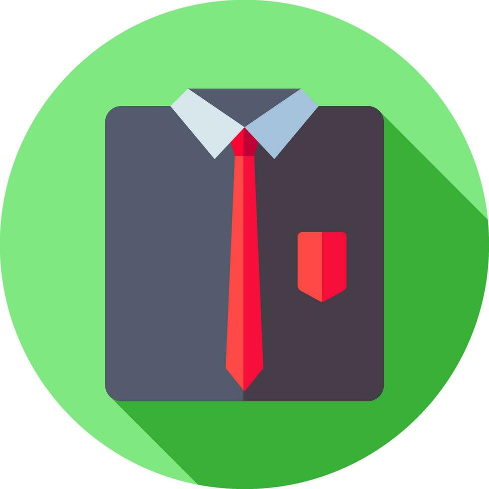 Necktie with Shirt icon on green background. vector