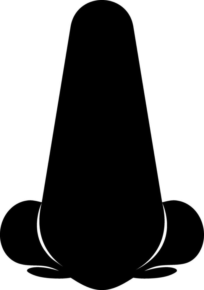 Nose icon or symbol in black and white color. vector