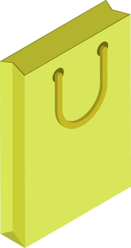 3D, green shopping bag icon. vector