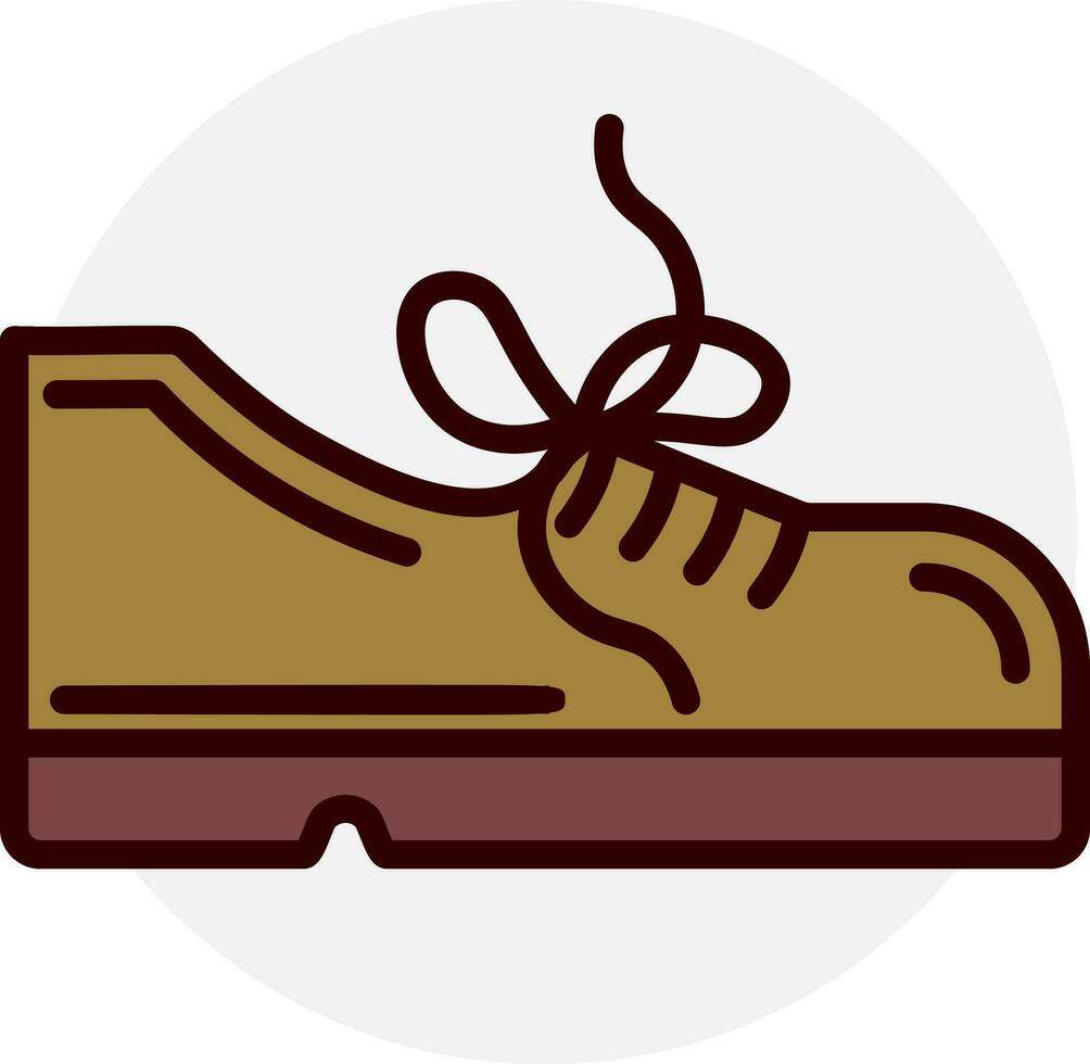 Shoelace icon or symbol on grey round shape. vector