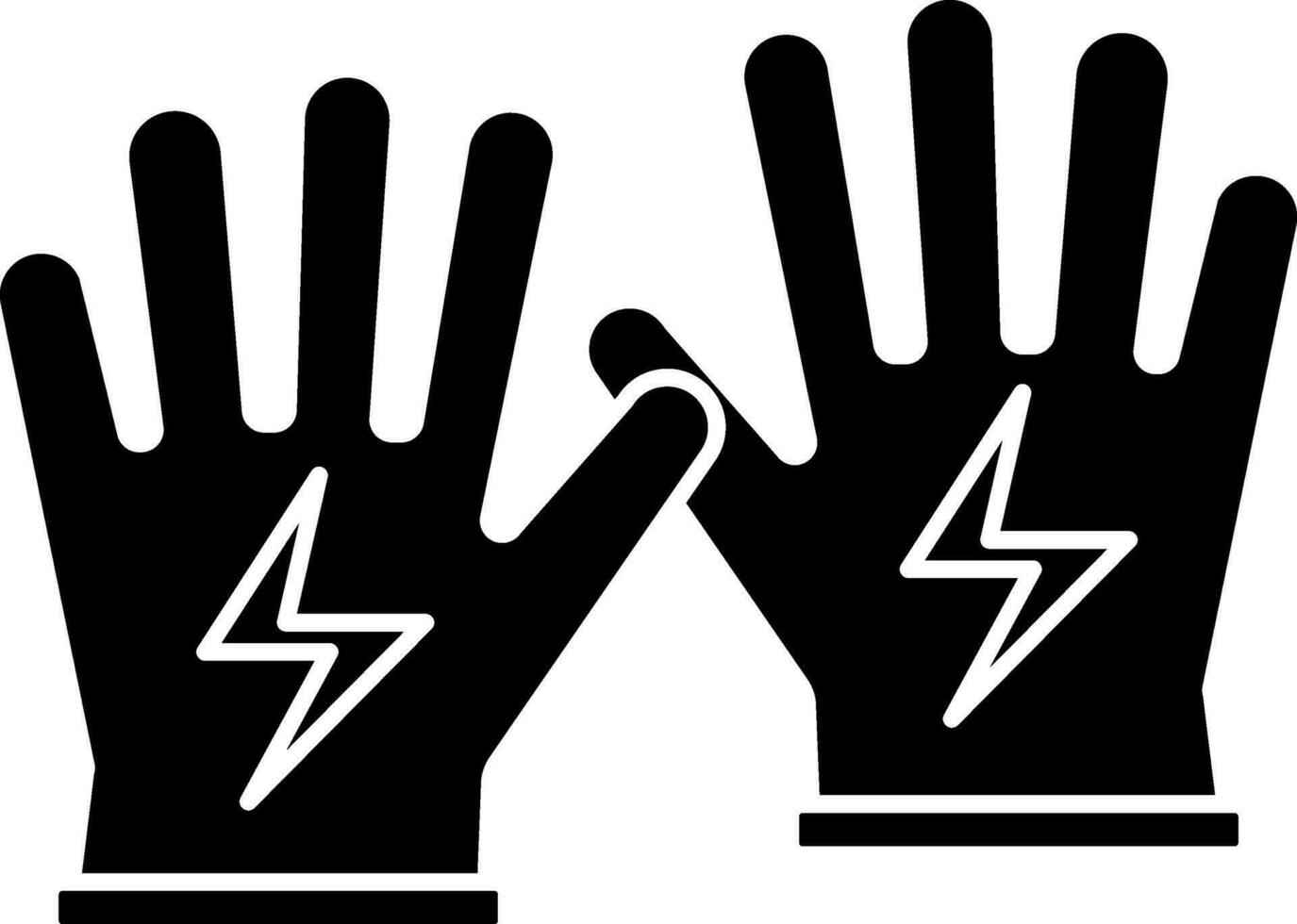 Electrical Gloves Icon In Glyph Style. vector