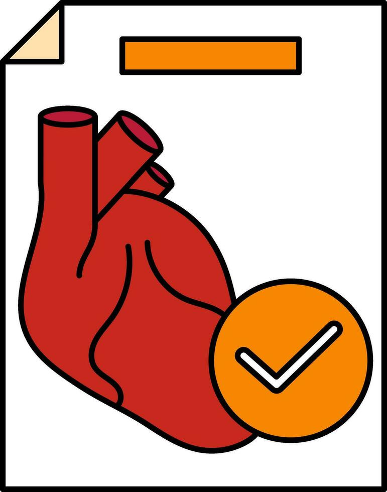 Colorful Human Heart Organ Report Icon. vector