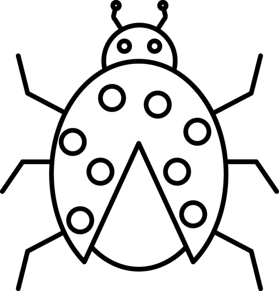 Ladybug Icon In Black Line Art. 25086798 Vector Art at Vecteezy