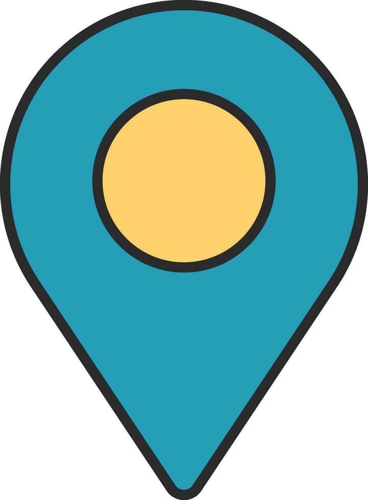 Map Pin Or Location Point Yellow And Blue Icon. vector