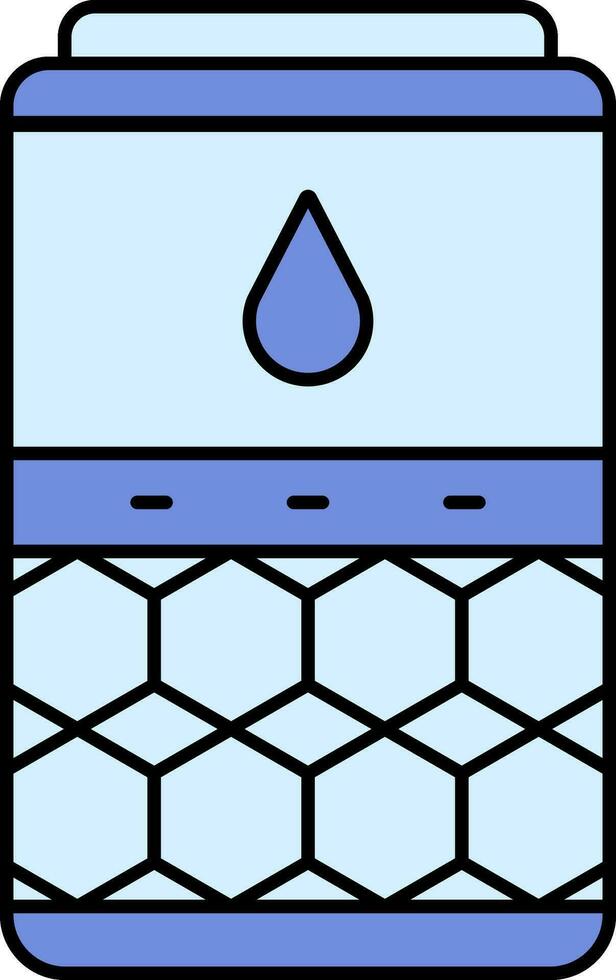 Liquid With Molecules In Jar Blue Icon. vector