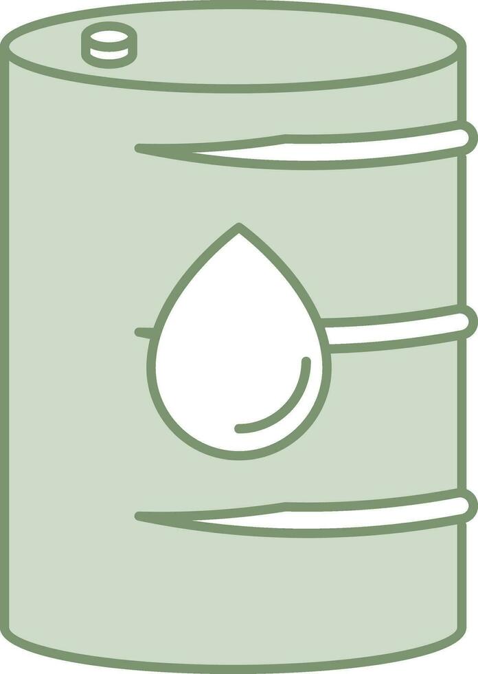 Oil Barrel Icon in Green And White Color. vector