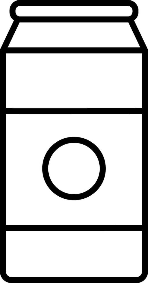 Isolated Can Icon In Black Outline Style. vector