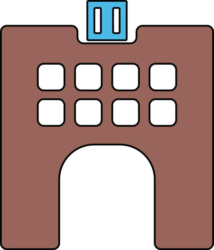 Building in brown and white color. vector