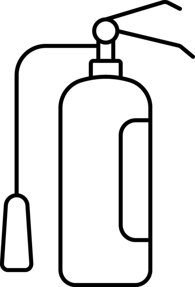 Black Outline Fire Extinguisher Icon In Flat Style. vector