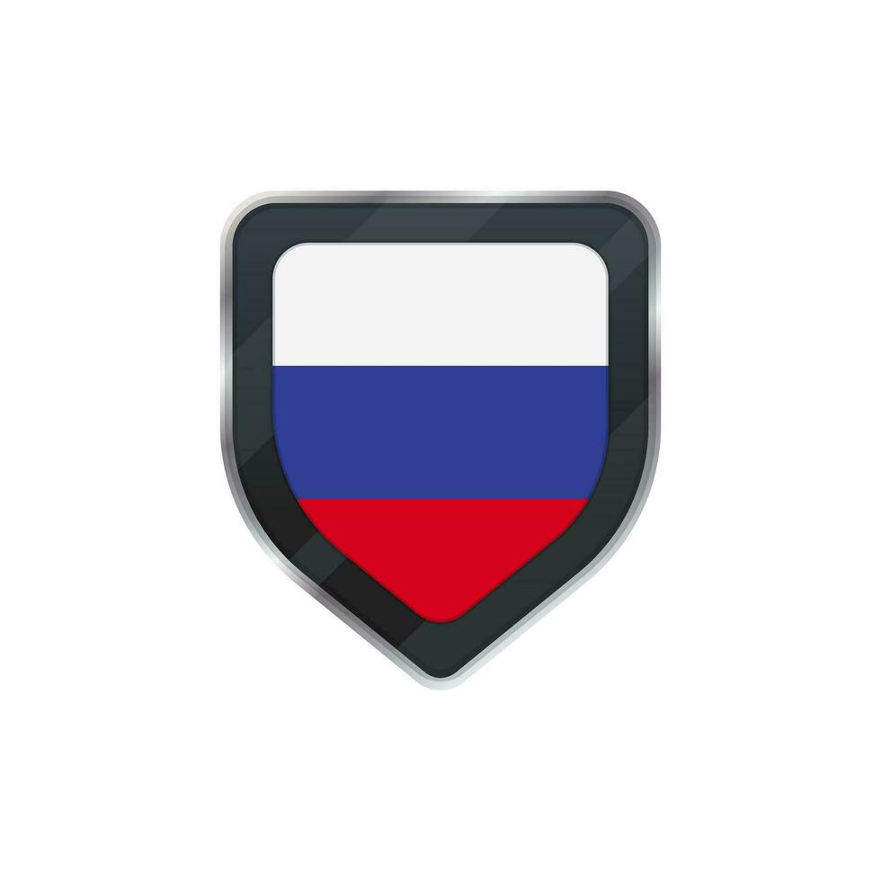 Shield made by Russia flag. vector