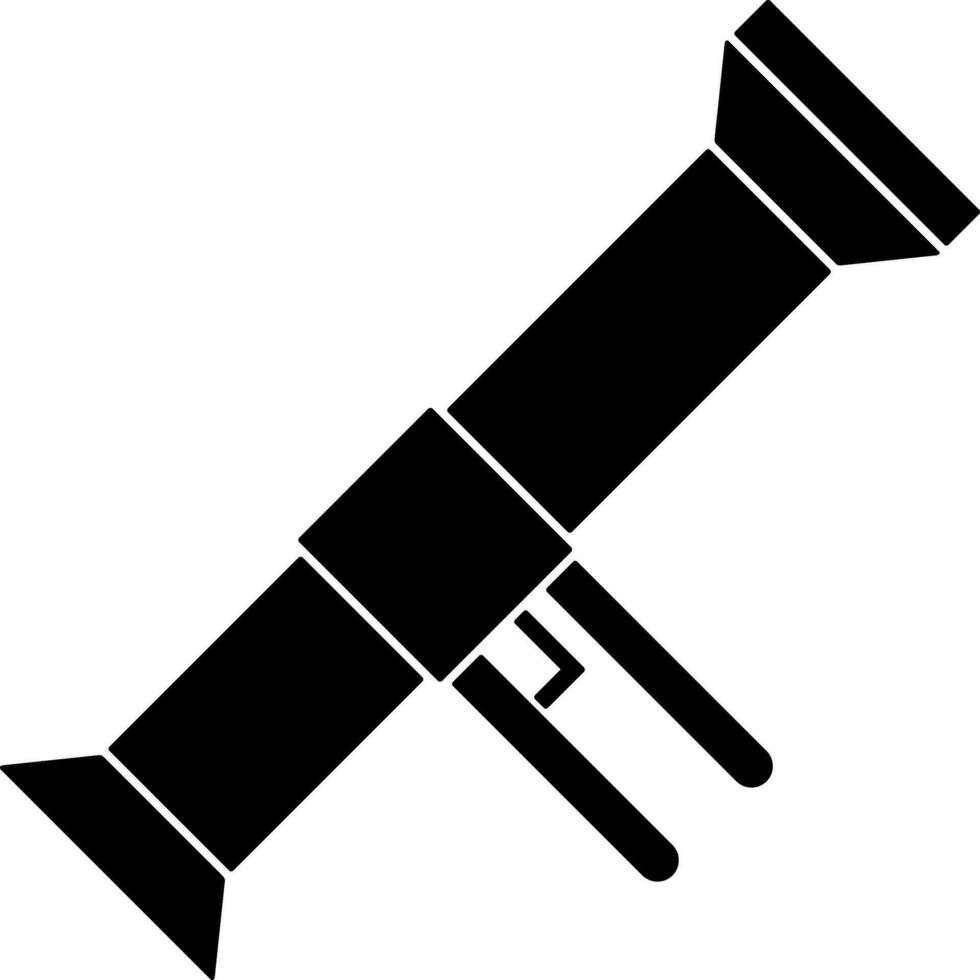 Black and White cannon in flat style. vector